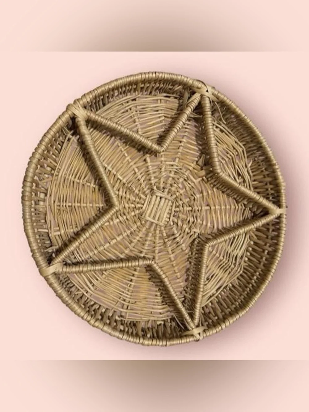 Wicker Star Weave Decorative Basket - Natural Brown
